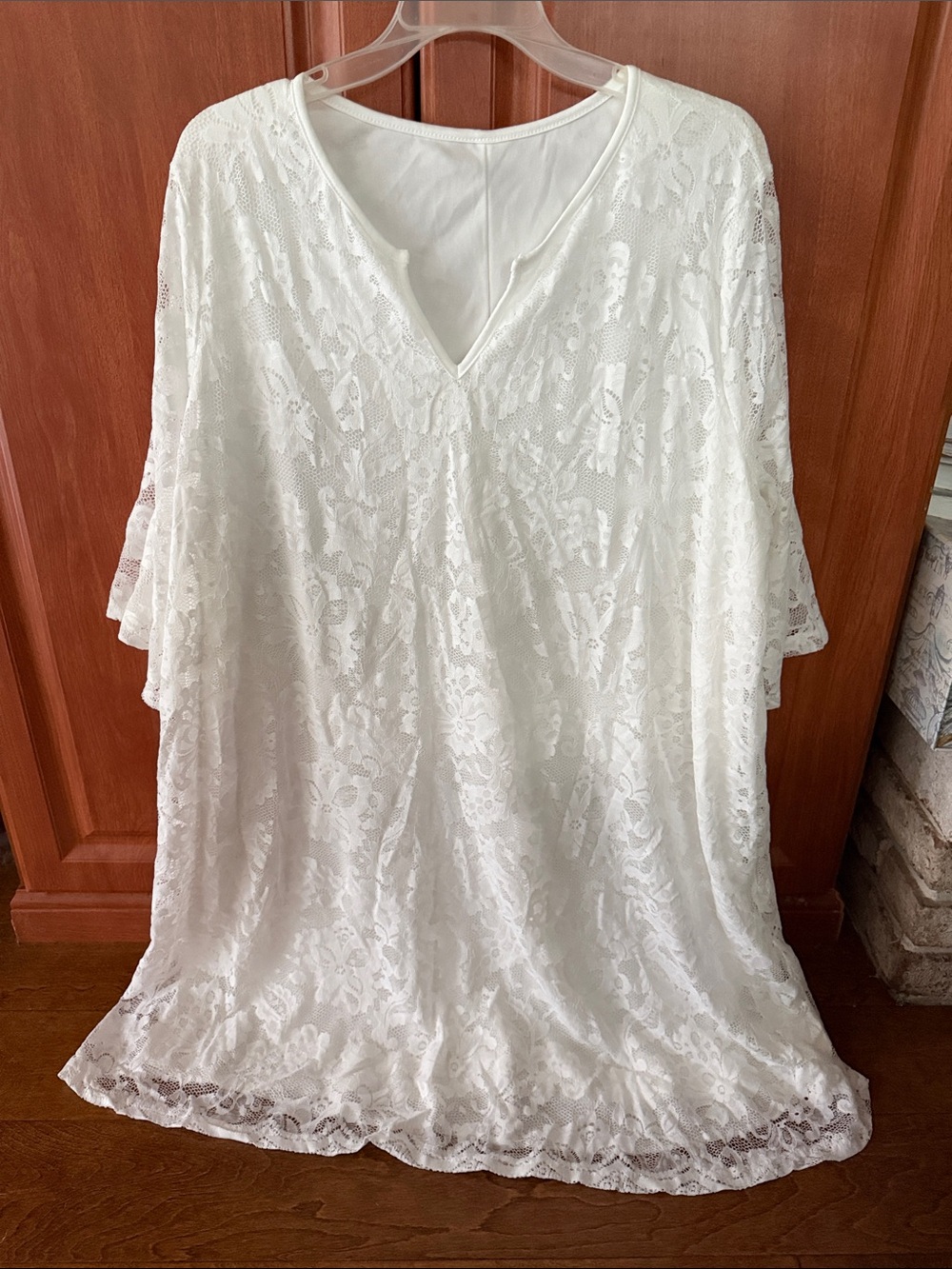 Women’s White Lace Layered Dress